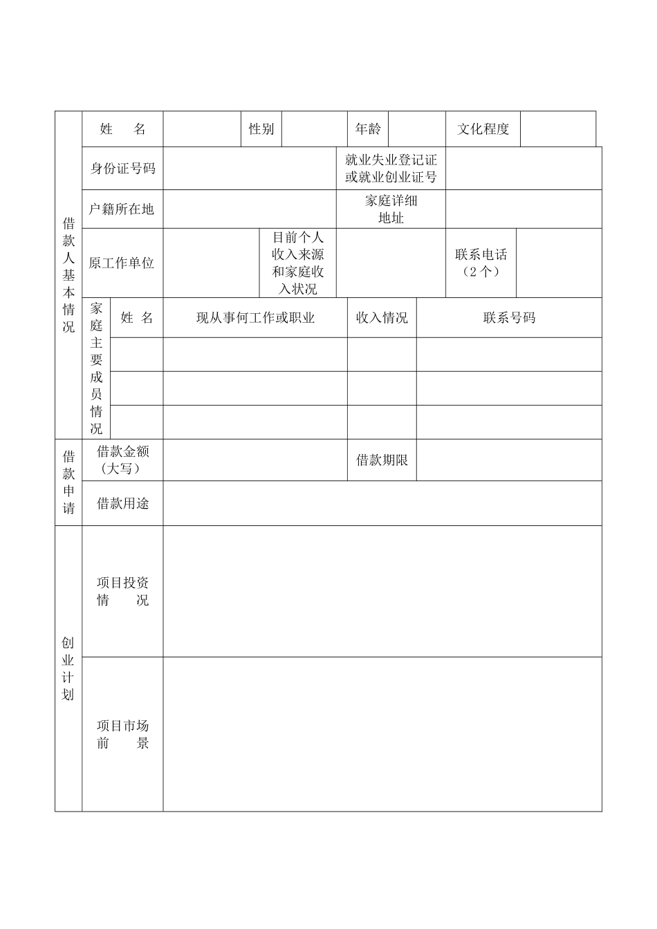 创业担保贷款申请表_第2页
