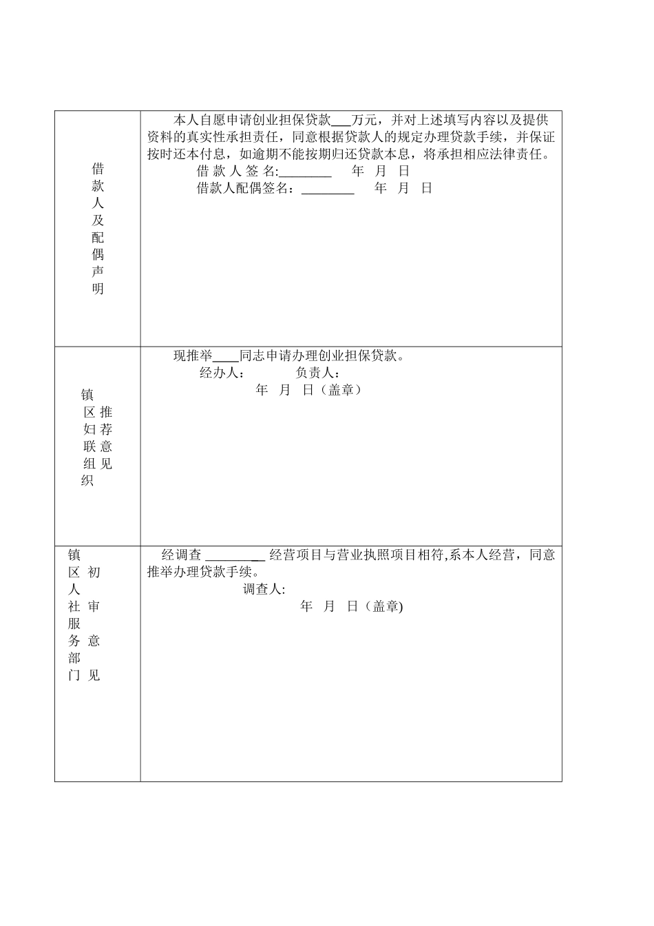 创业担保贷款申请表_第3页