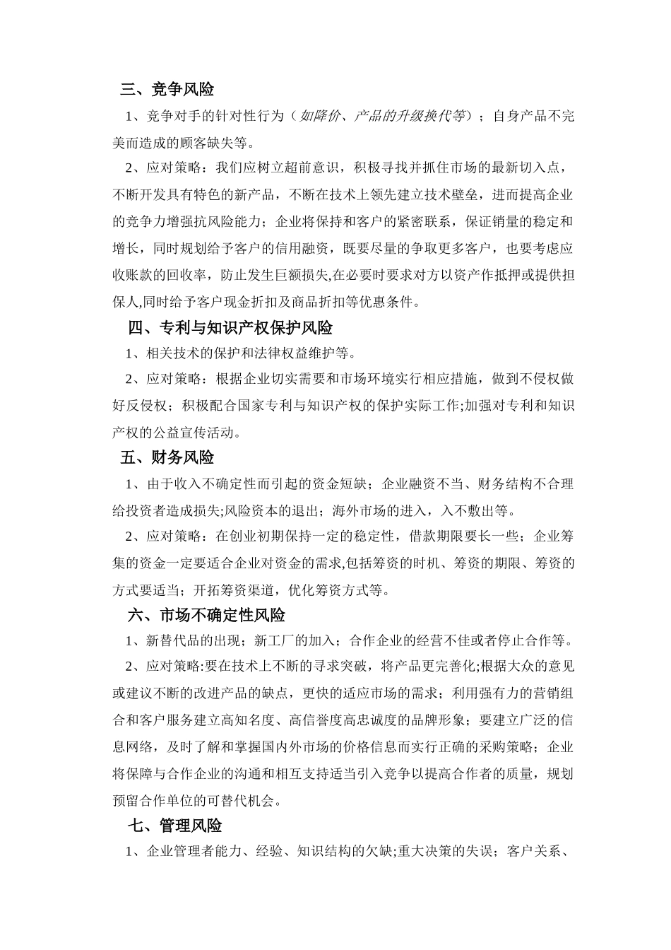 创业计划书--风险_第2页