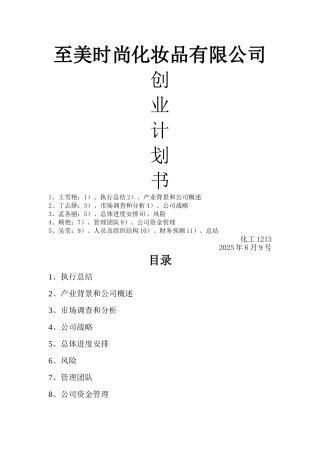创业计划书-化工1213
