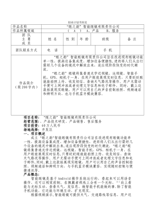 创业计划书-智能眼镜