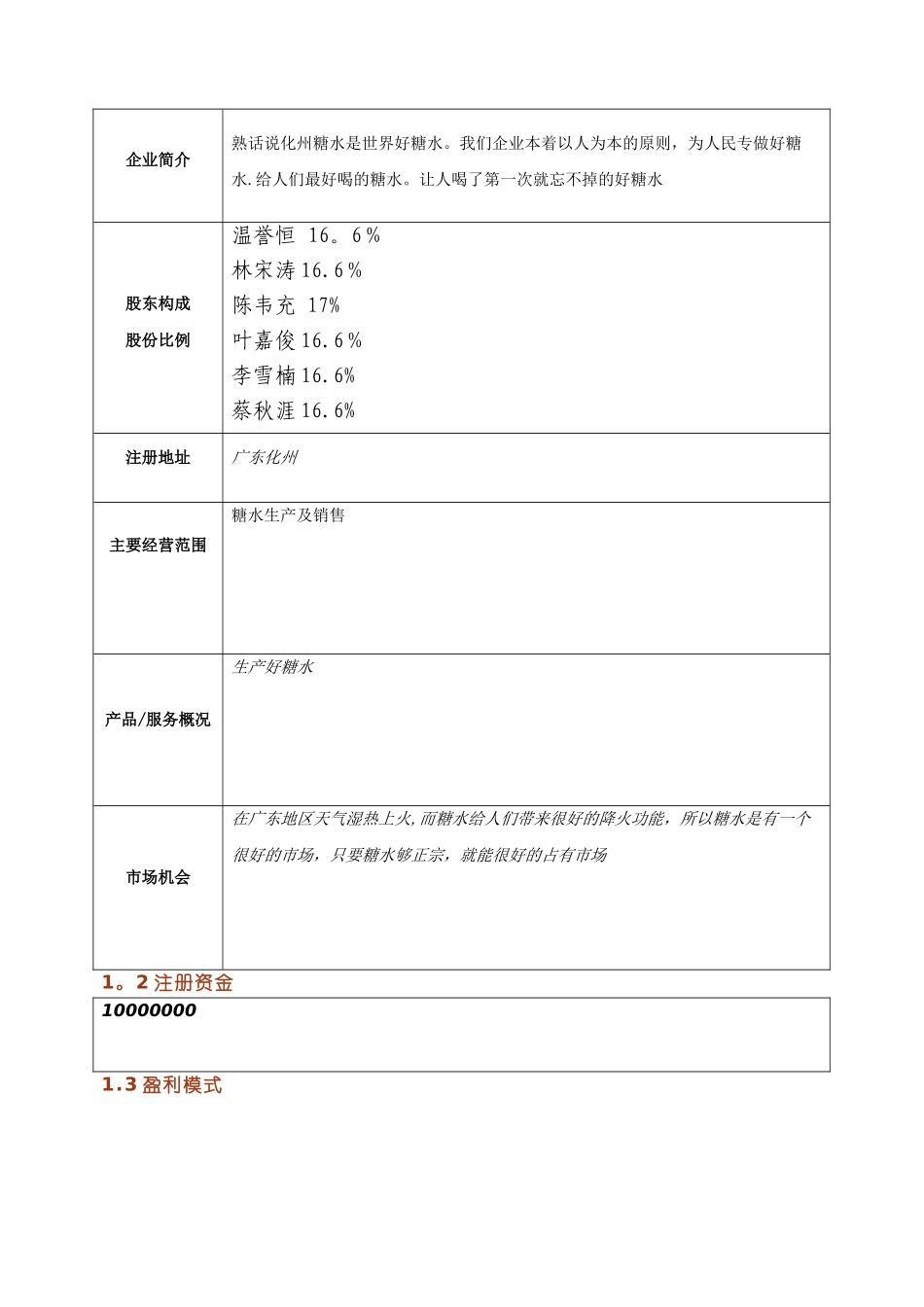 创业计划书模板08099_第3页