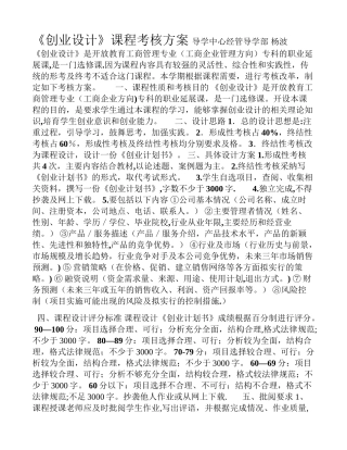 创业设计考核方案
