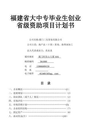 创业项目计划书98463