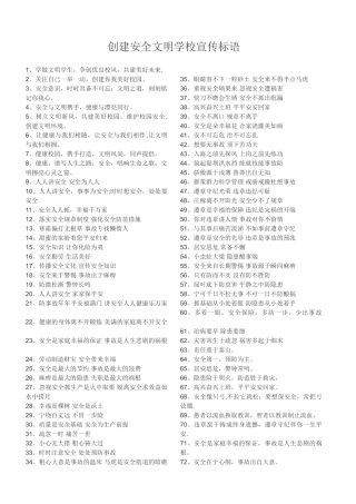 创建安全文明校园宣传标语