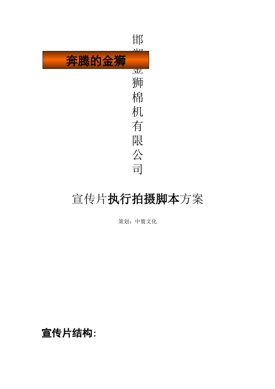 创意企业宣传片文案_第1页