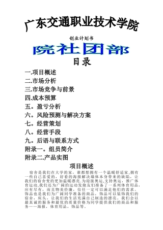 创意大赛计划书