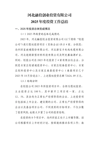 创投2025年度投资工作总结剖析