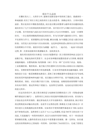 创新项目个人总结