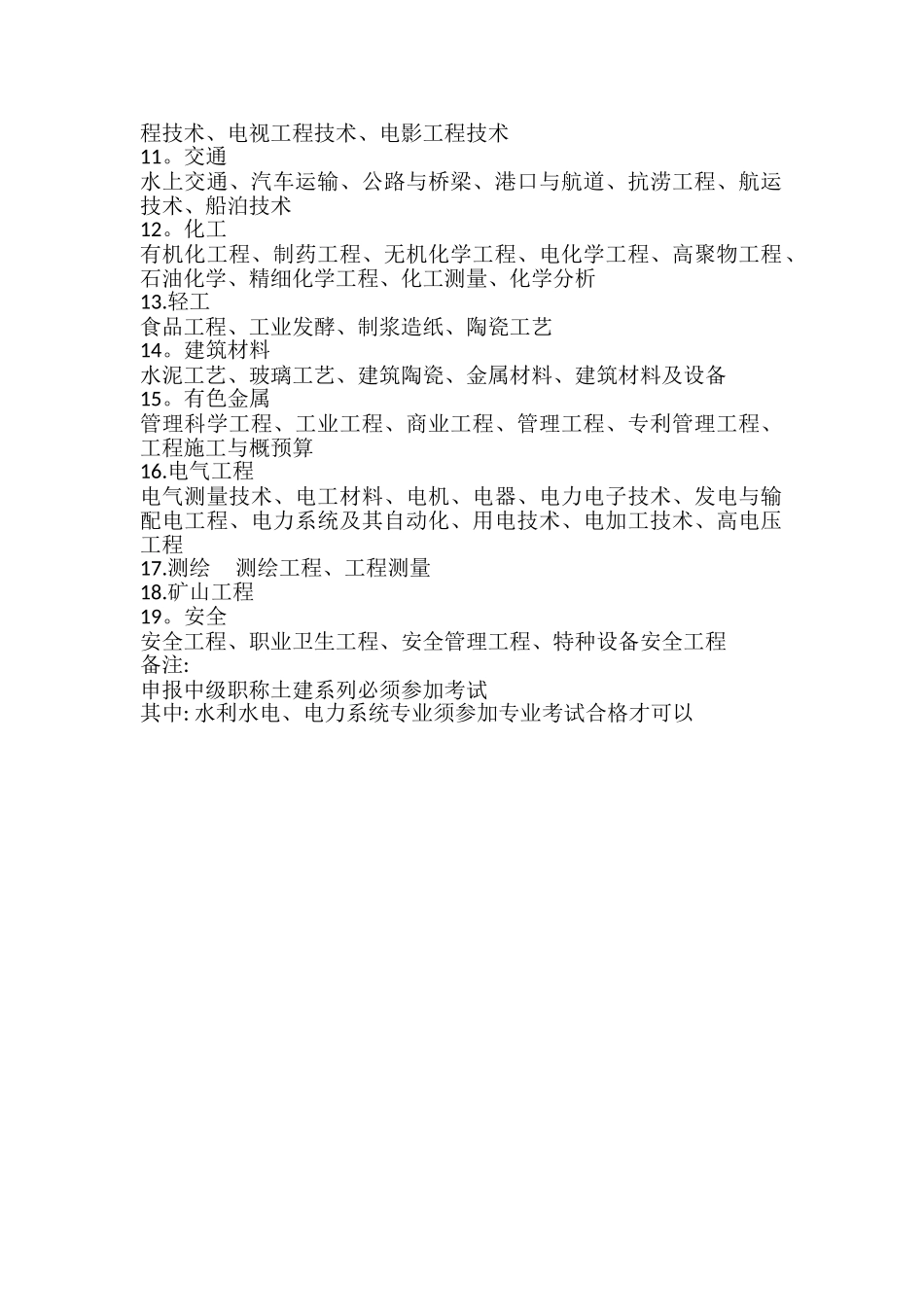 初、中、高级职称评审相关专业对照表_第2页