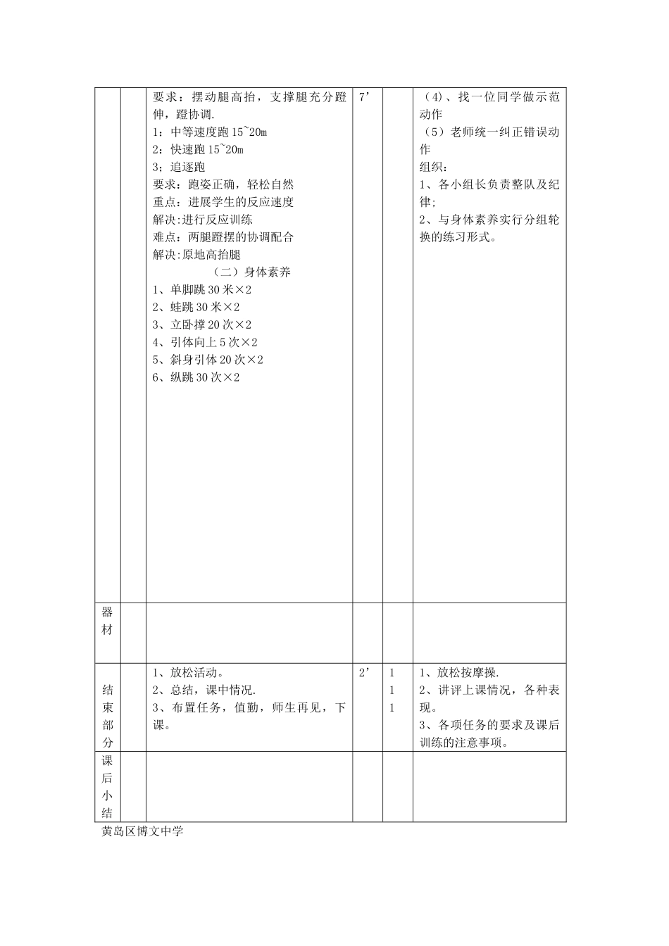 初一体育课全套教案_第2页