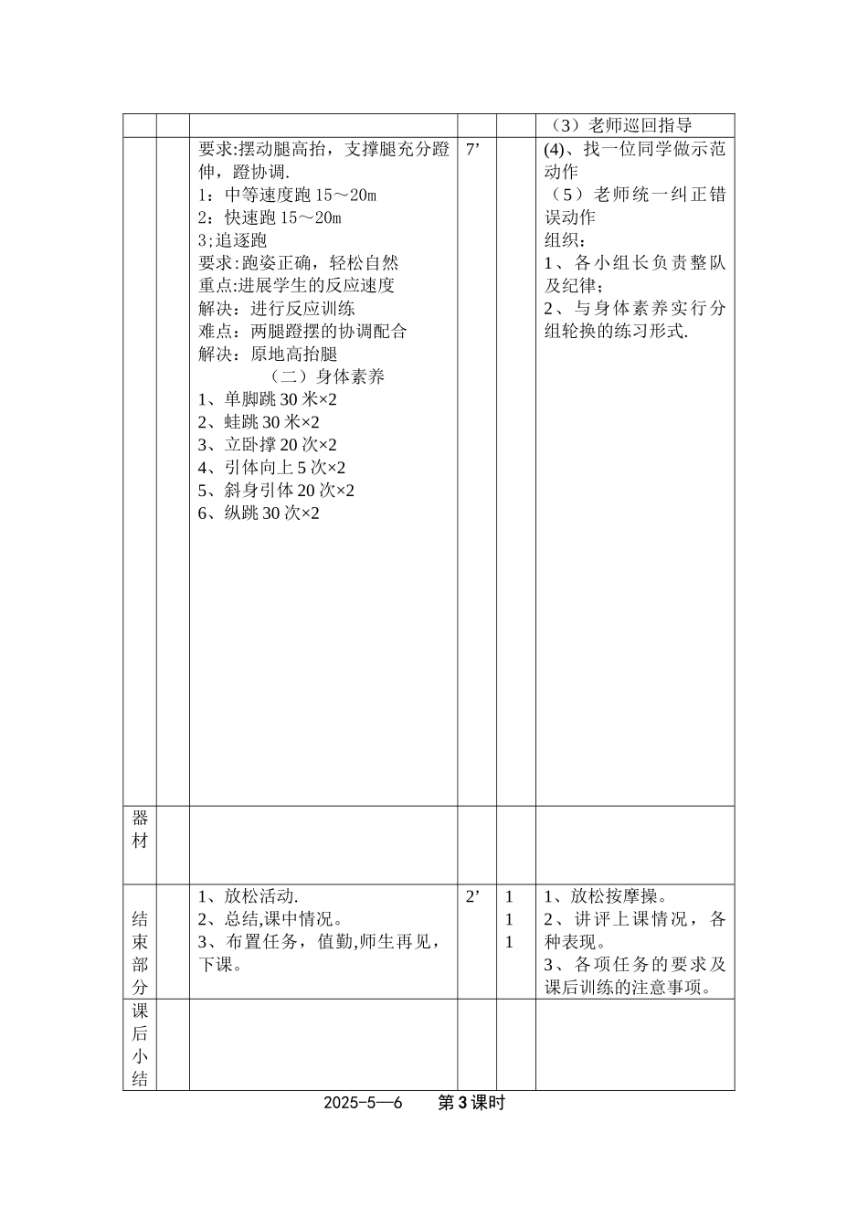 初一体育课全套教案55870_第3页