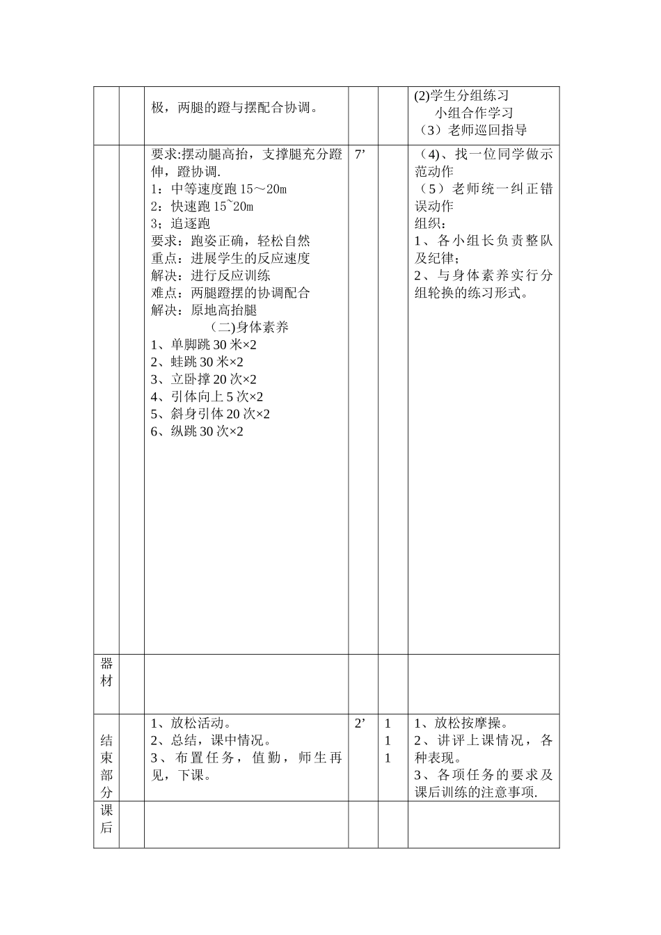 初一体育课全套教案62025_第3页