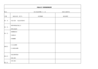 初二昆虫记阅读规划表