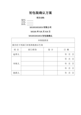 初包装确认方案--