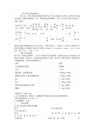 利用沼气发电方案