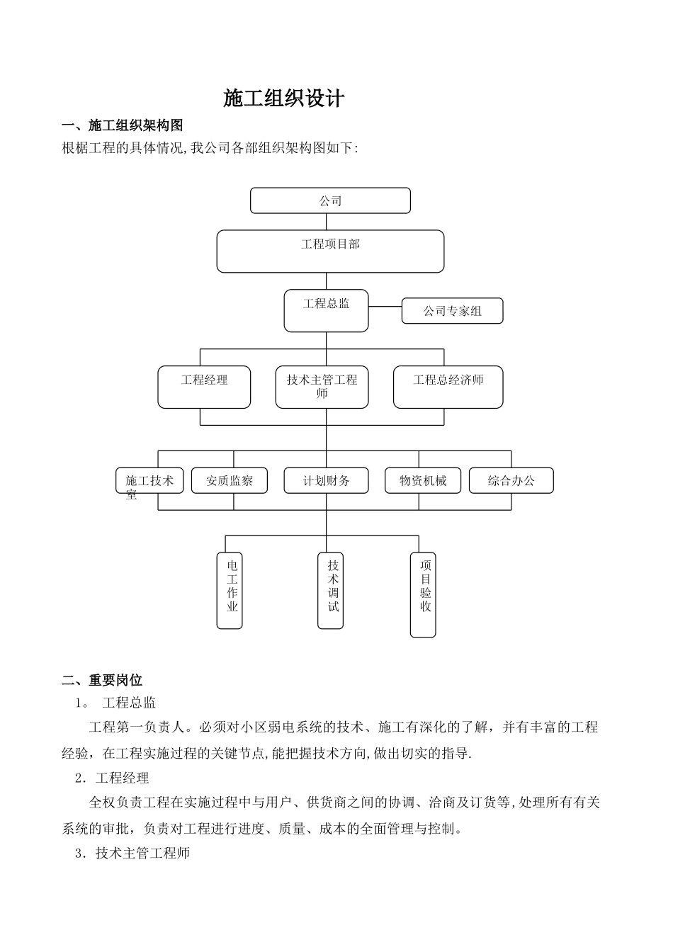 别墅智能化工程施工组织设计_第1页