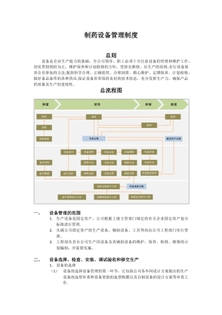 制药设备管理制度