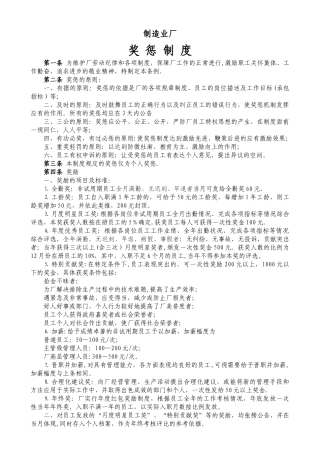 制造业工厂奖惩制度78411