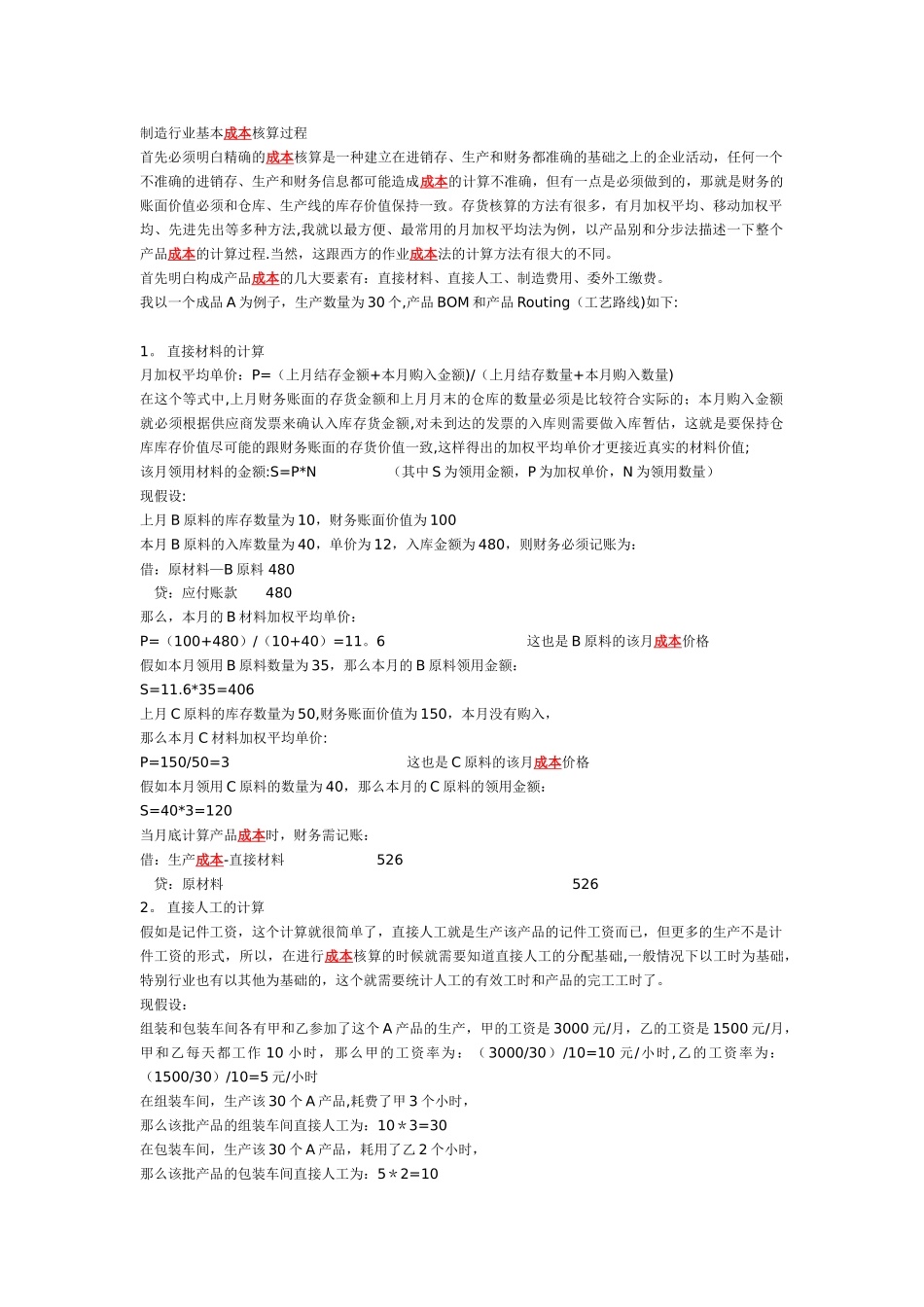 制造业成本核算流程_第1页