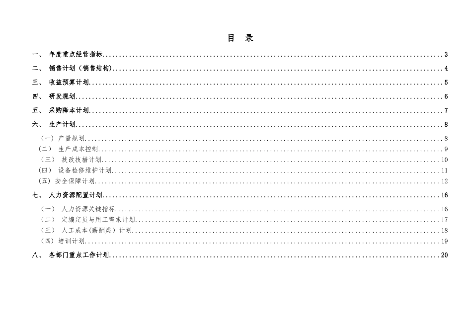 制造企业2025年度经营计划模板_第2页