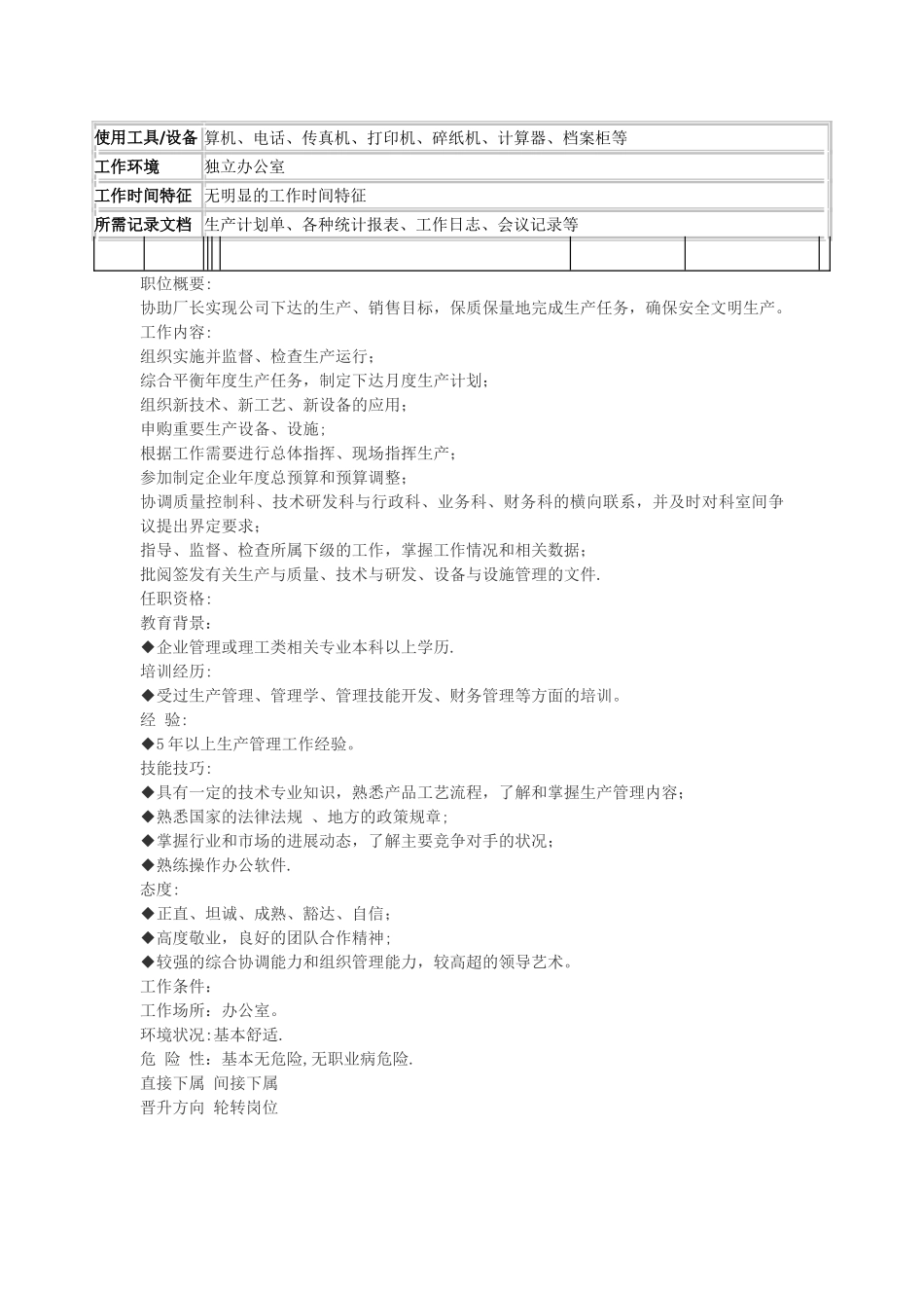 制造工厂厂长岗位职责说明书-_第3页