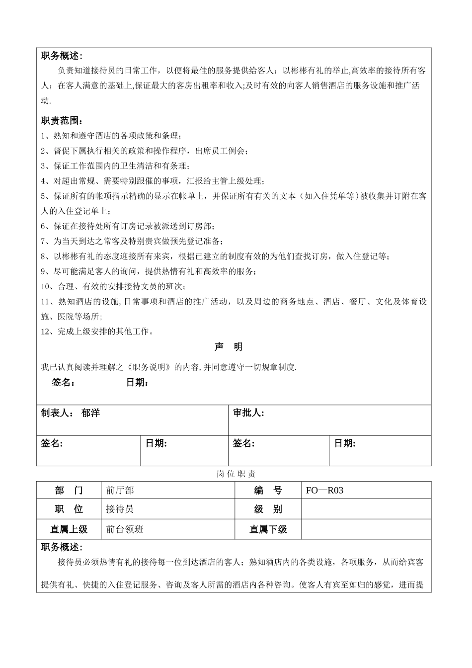 前厅部岗位职责[1]_第3页