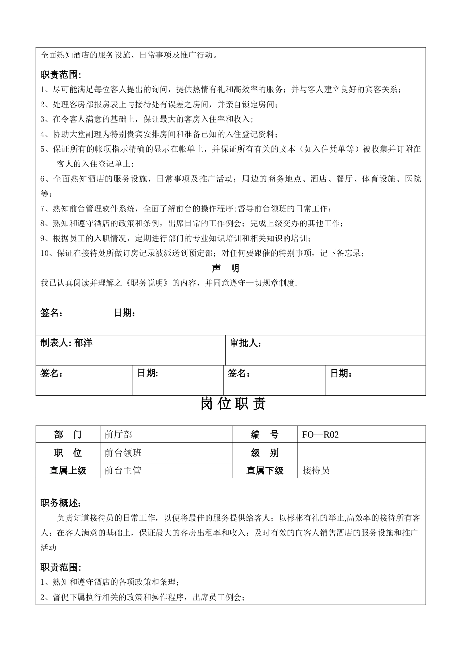 前厅部岗位职责8581980755_第3页