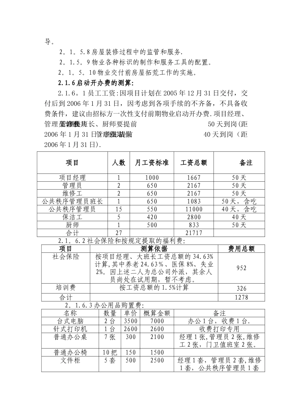 前期介入管理方案及物业费测算方案_第3页
