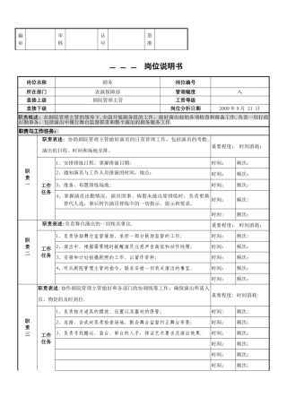 剧务岗位说明书