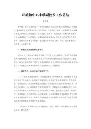 副校长工作总结