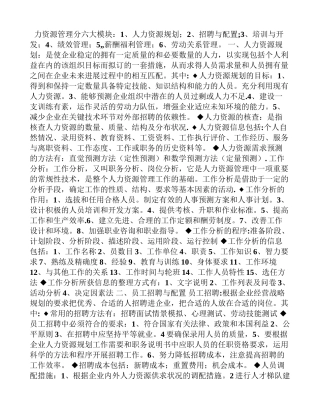 力资源管理分六大模块