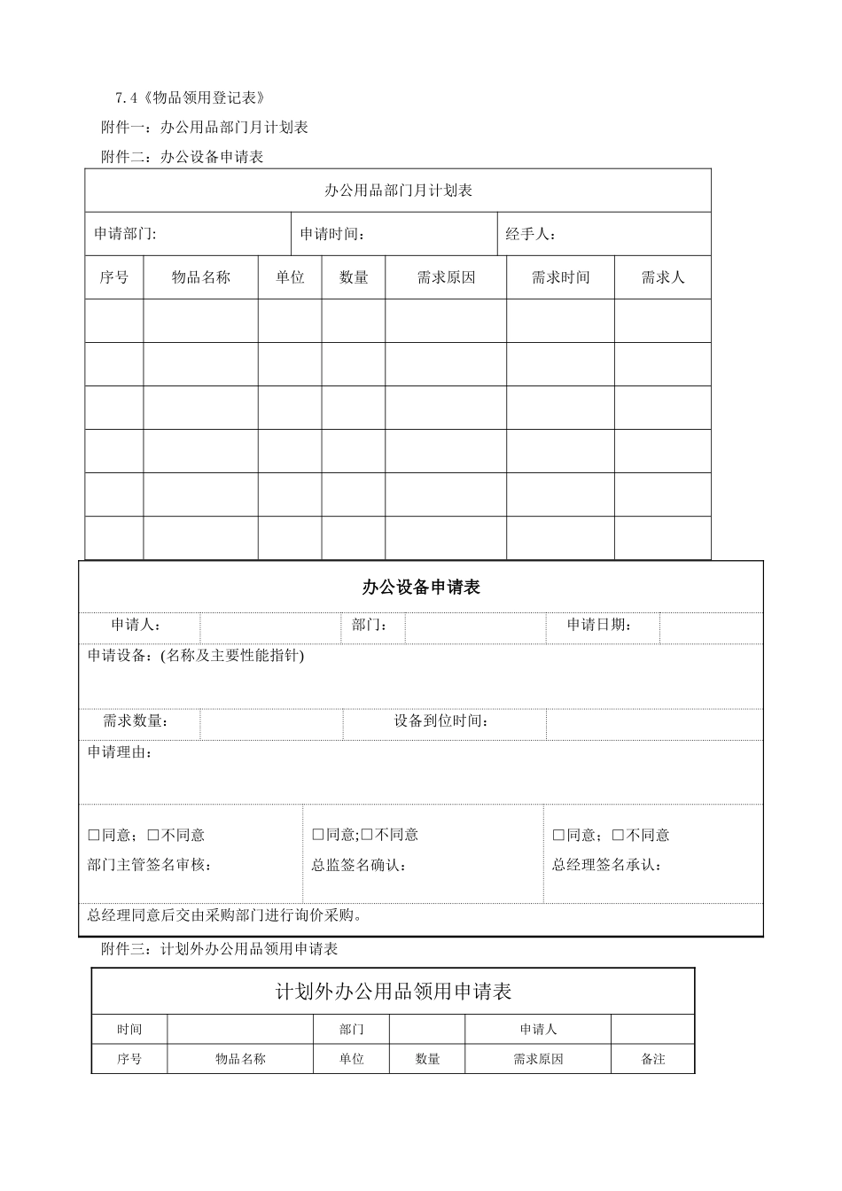 办公及劳保用品管理办法SHIKAR-HR-S02_第3页