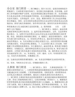 办公室-部门职责