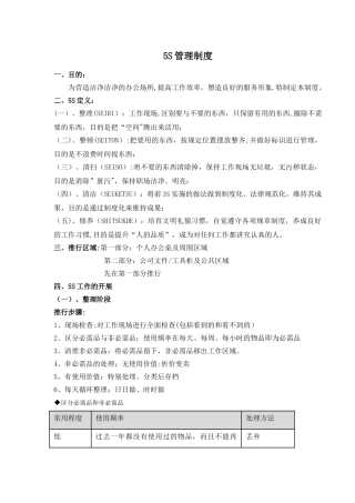 办公室5S管理制度37962
