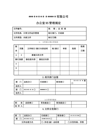 办公室9S管理规定