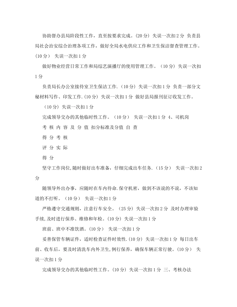 办公室人员岗位工作百分考核细则-施工方案--1095_第3页