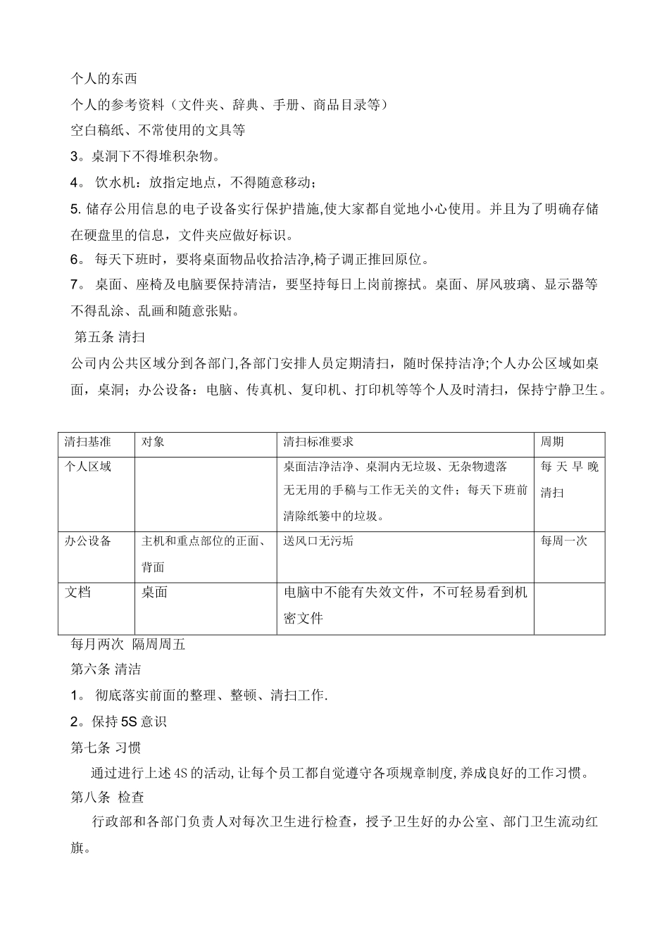 办公室卫生5S管理规定_第2页
