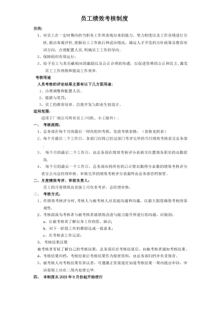 办公室员工月度绩效考核制度