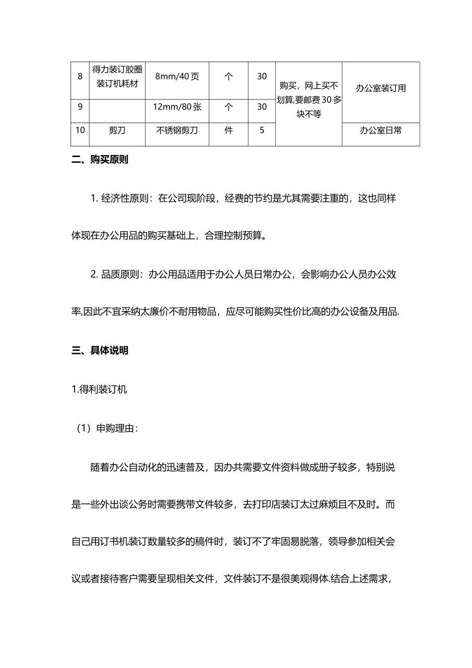 办公室用品购买申请报告_第2页