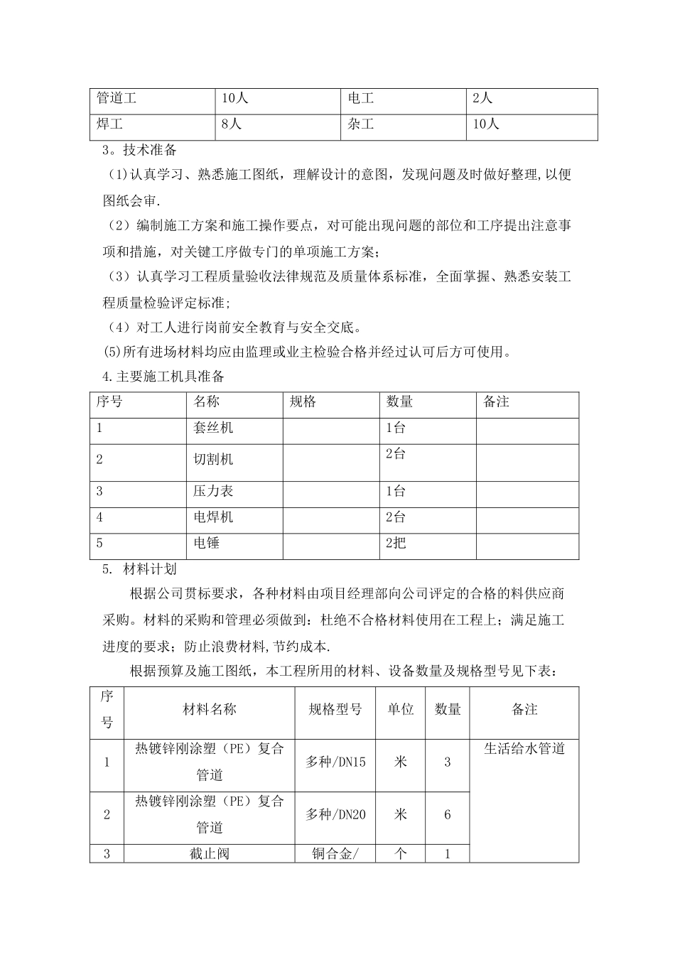 办公室给排水、采暖空调施工方案_第3页