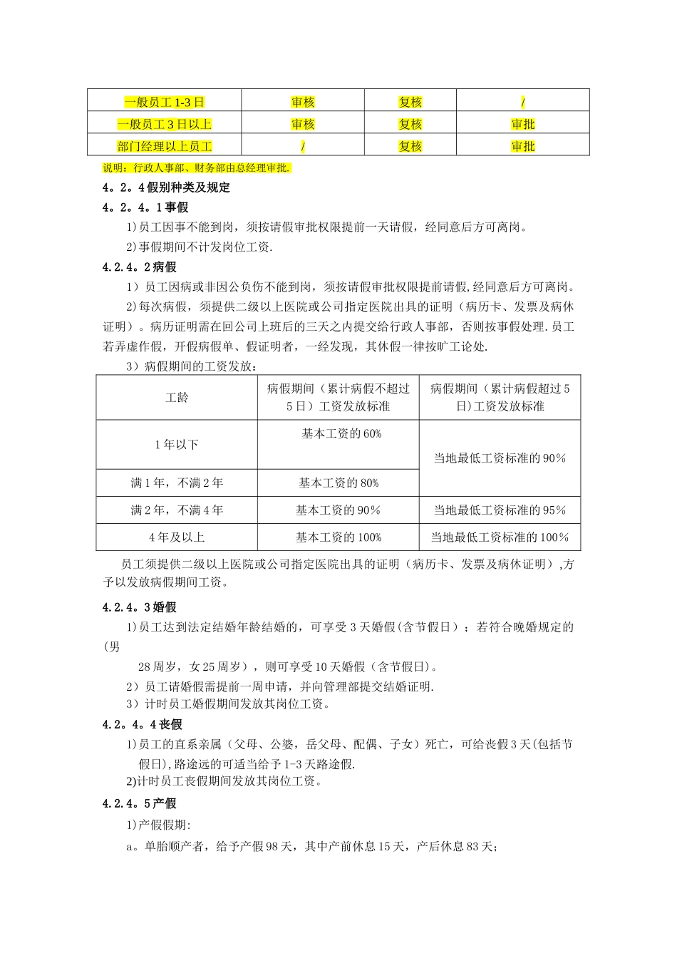 办公室考勤与休假管理制度73617_第3页