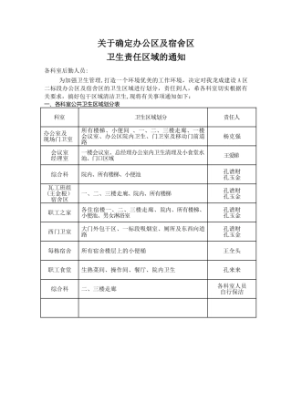 办公楼卫生区域责任划分