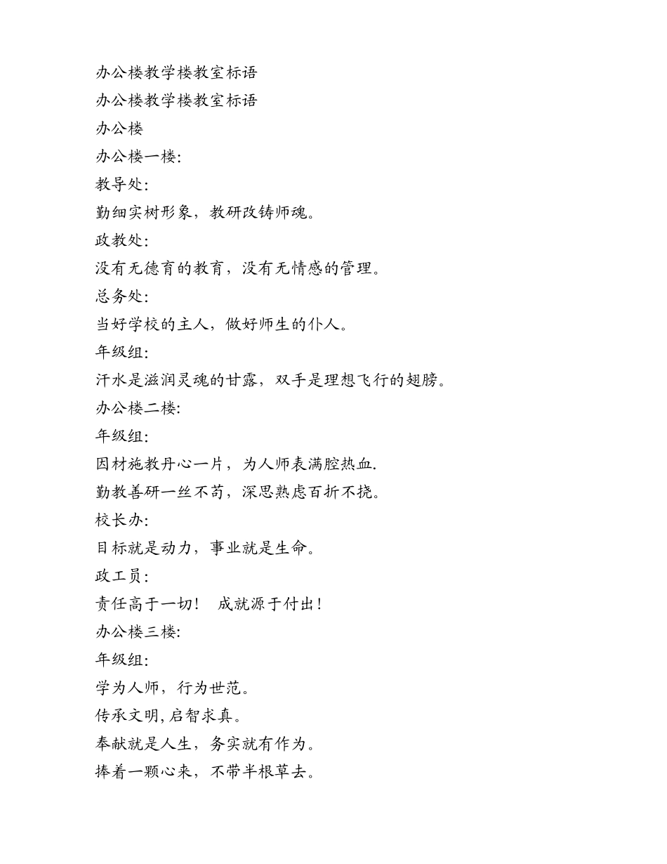 办公楼教学楼教室标语_第1页