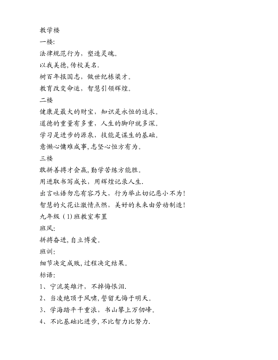 办公楼教学楼教室标语_第2页