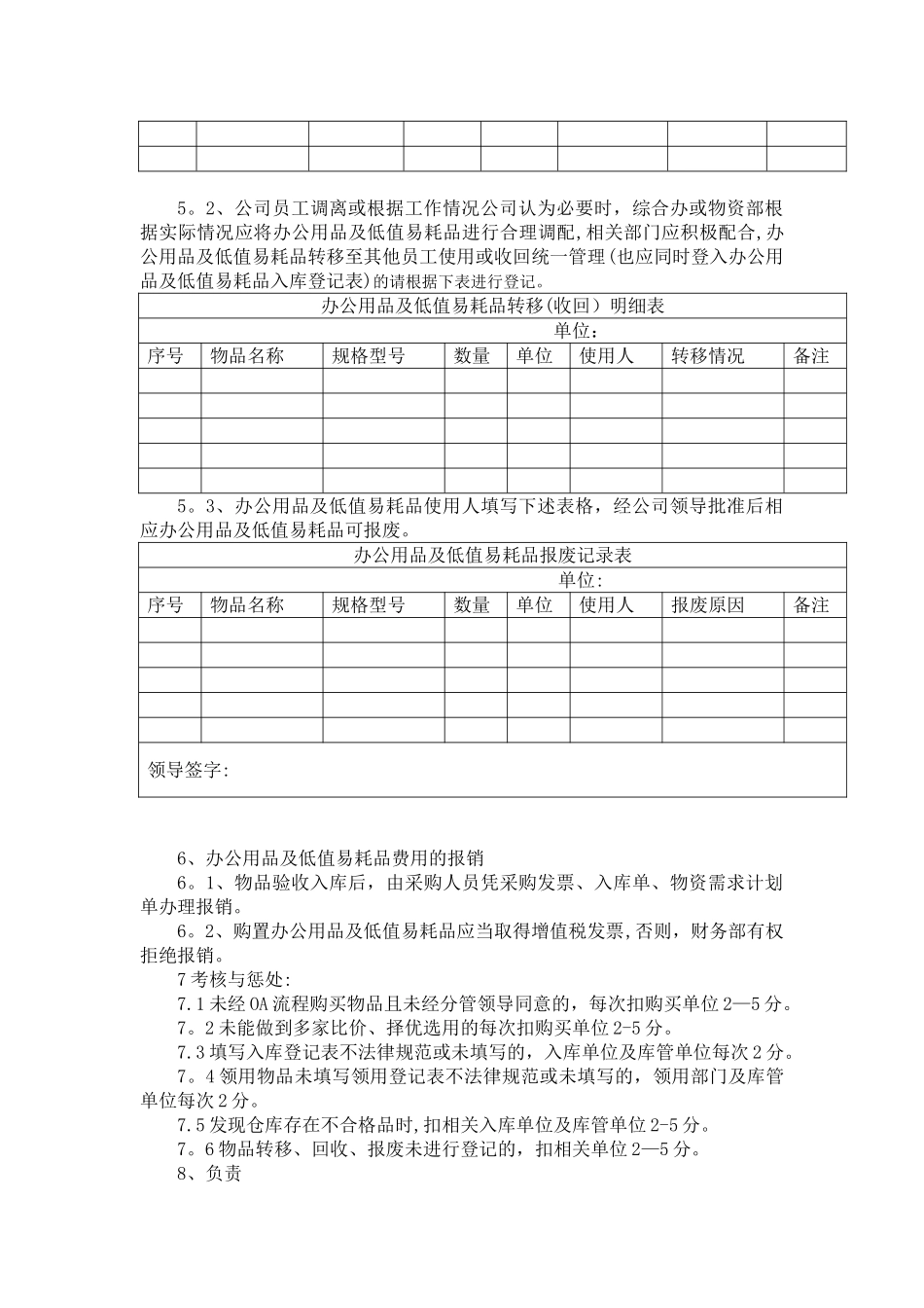办公用品及低值易耗品管理标准_第3页