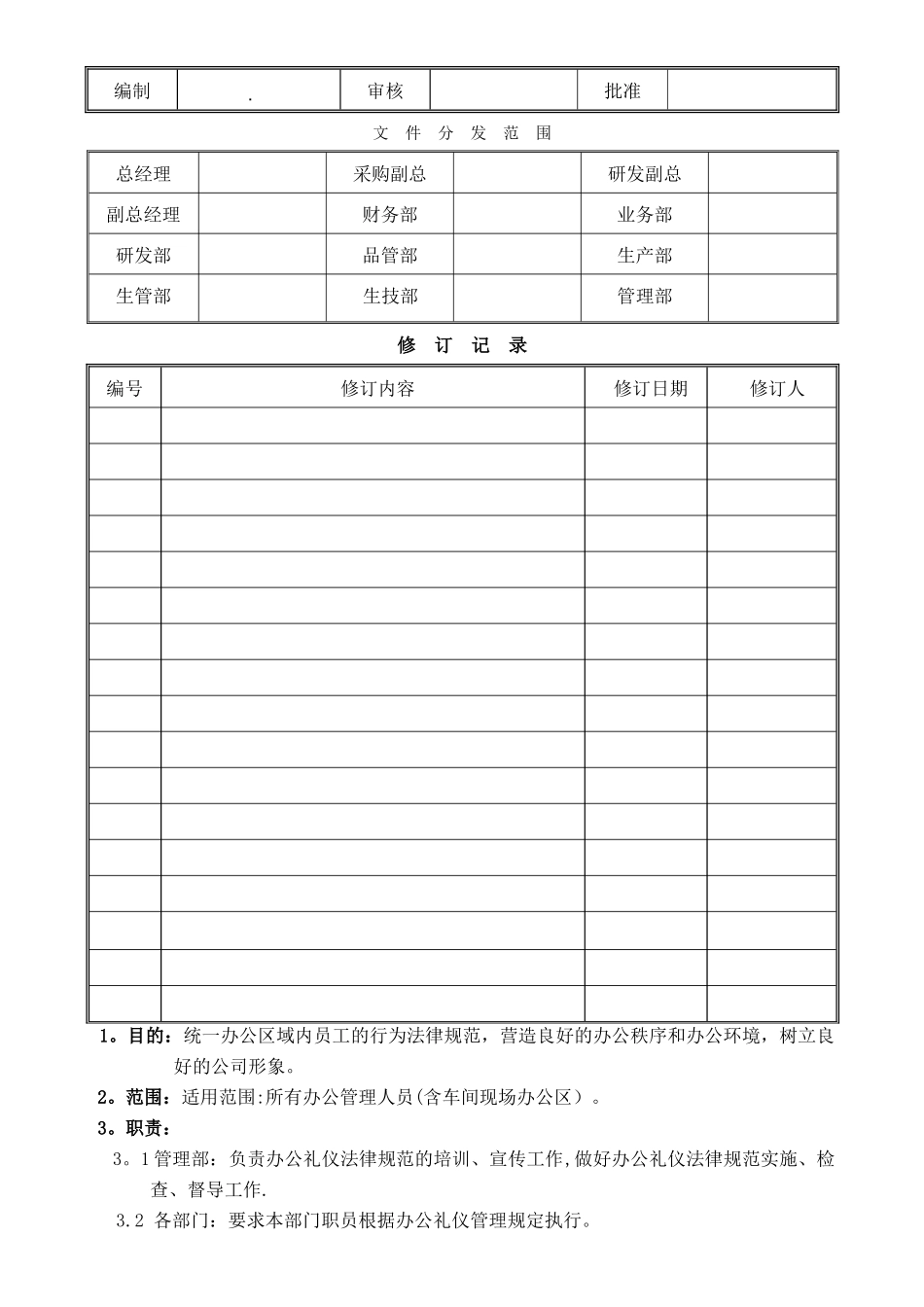 办公礼仪管理规范_第1页