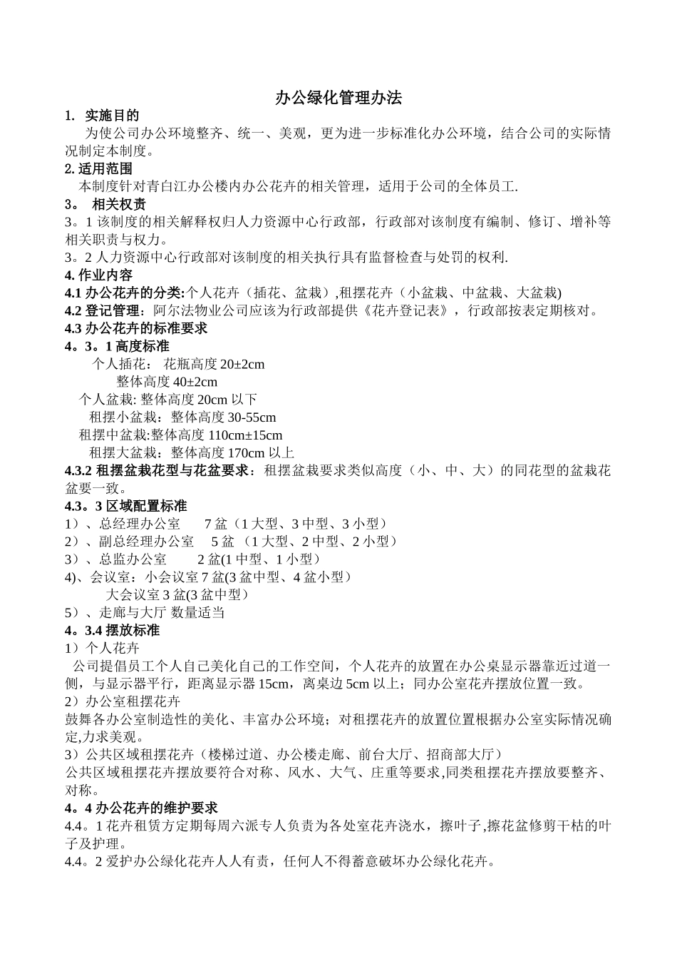 办公绿化管理办法_第1页