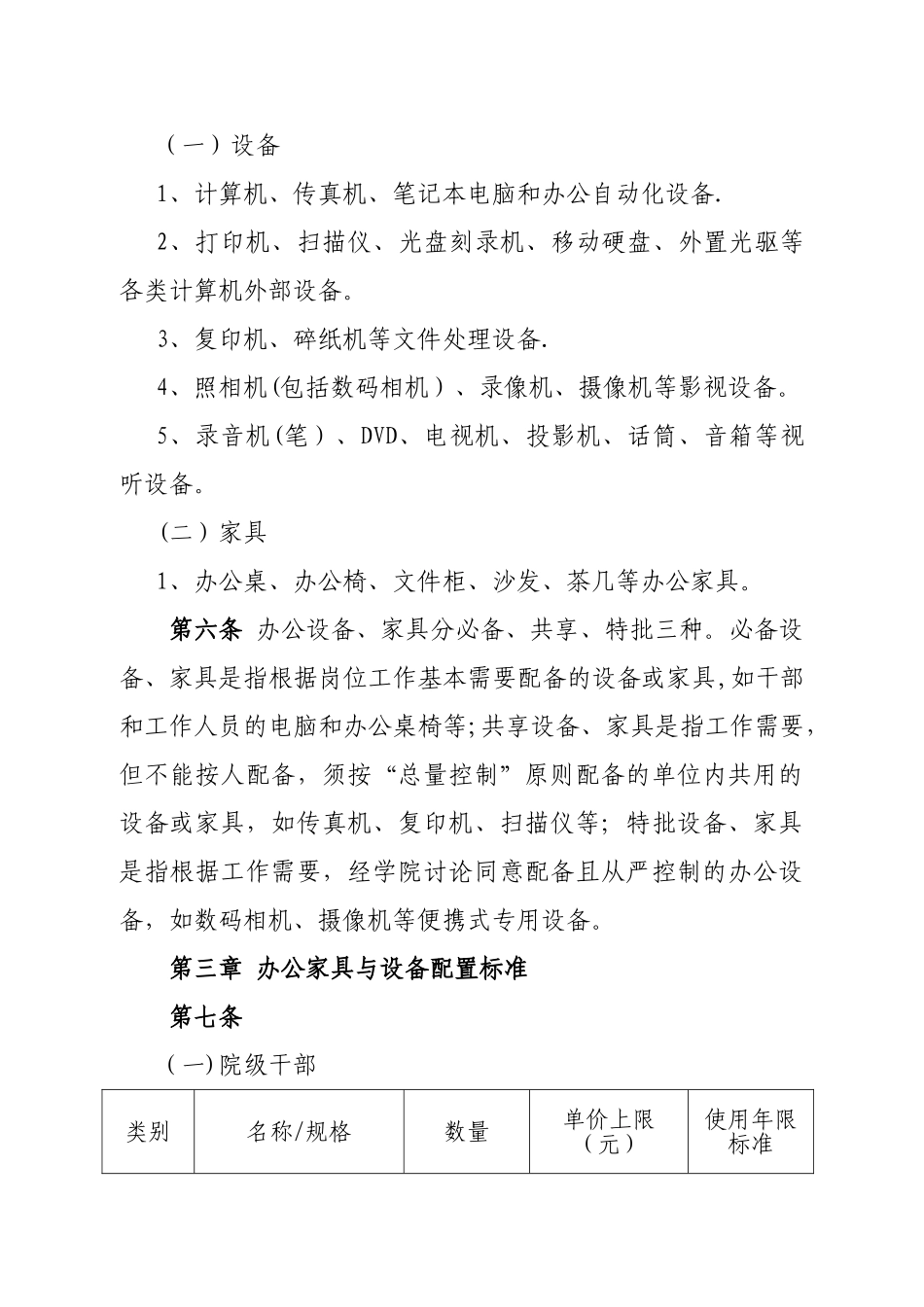 办公设备、家具配置管理规定_第2页