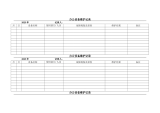 办公设备维护记录表